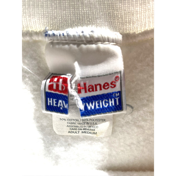 HANES Heavy Weight Vintage Ugly Christmas Sweatshirt Teddy Bears Painted Size M - Picture 6 of 6